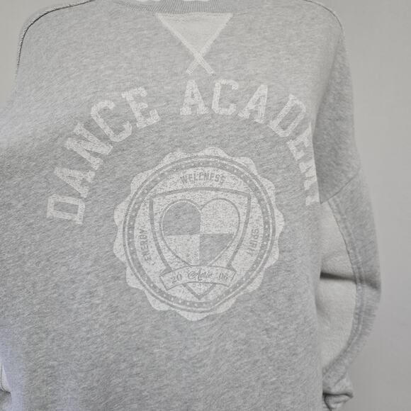 Aerie Sweatshirt Size S Dance Academy Gray Oversized Relaxed Womens Pullover - Picture 4 of 8